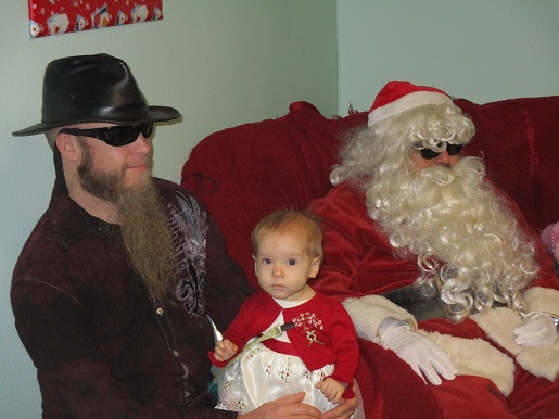 A father, son and Santa